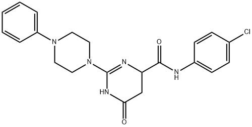 N-(4-CHLOROPHENYL)-6-OXO-2-(4-PHENYLPIPERAZIN-1-YL)-3,4,5,6-TETRAHYDROPYRIMIDINE-4-CARBOXAMIDE Struktur