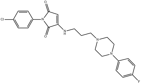 1-(4-CHLOROPHENYL)-3-(3-(4-(4-FLUOROPHENYL)PIPERAZIN-1-YL)PROPYLAMINO)-1H-PYRROLE-2,5-DIONE Struktur