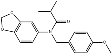 N-BENZO[D]1,3-DIOXOLEN-5-YL-N-((4-METHOXYPHENYL)METHYL)-2-METHYLPROPANAMIDE Struktur