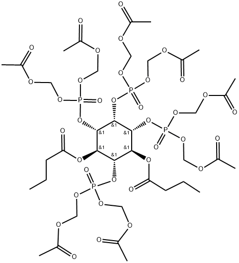 4,5-DI-O-BUTYRYL-MYO-INOSITOL 1,2,3,5-TETRAKISPHOSPHATE-OCTAKIS(ACETOXYMETHYL) ESTER Struktur