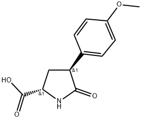 5-OXO-(+/-)-TRANS-4-(4-METHOXYLPHENYL)-PYRROLIDINE-2-CARBOXYLIC ACID Struktur