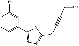 3-([5-(3-BROMOPHENYL)-1,3,4-OXADIAZOL-2-YL]THIO)PROP-2-YN-1-OL Struktur