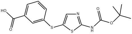 5-[(3-CARBOXYPHENYL)-THIO]-2-T-BUTOXYCARBONYLAMINO-THIAZOLE Struktur