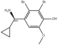 4-((1R)AMINOCYCLOPROPYLMETHYL)-2,3-DIBROMO-6-METHOXYPHENOL Struktur