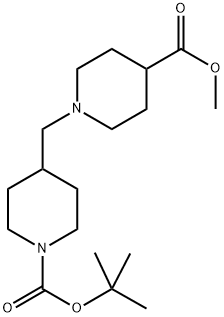 N-(TERT-BUTOXYCARBONYL)PIPERIDIN-4-YLMETHYLPIPERIDINE-4-CARBOXYLIC ACID METHYL ESTER Struktur