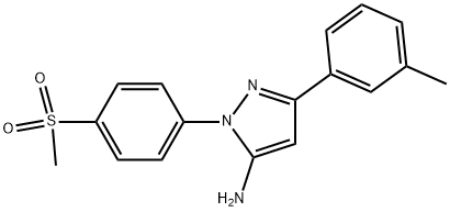 1-(4-(METHYLSULFONYL)PHENYL)-3-M-TOLYL-1H-PYRAZOL-5-AMINE Struktur