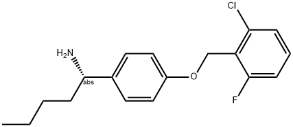 (1S)-1-(4-[(2-CHLORO-6-FLUOROPHENYL)METHOXY]PHENYL)PENTYLAMINE Struktur