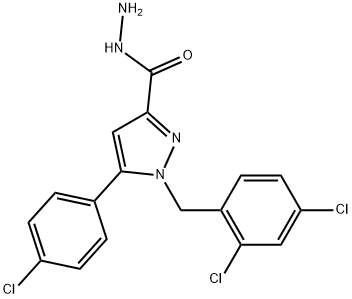 1-(2,4-DICHLOROBENZYL)-5-(4-CHLOROPHENYL)-1H-PYRAZOLE-3-CARBOHYDRAZIDE Struktur