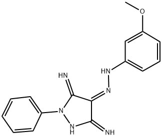 (4Z)-3,5-DIIMINO-1-PHENYLPYRAZOLIDIN-4-ONE (3-METHOXYPHENYL)HYDRAZONE Struktur