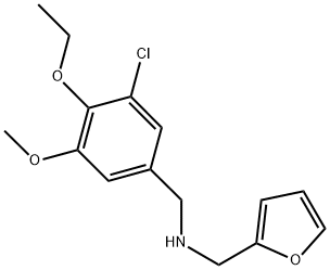 1-(3-CHLORO-4-ETHOXY-5-METHOXYPHENYL)-N-(2-FURYLMETHYL)METHANAMINE Struktur