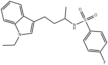 N-[3-(1-ETHYL-1H-INDOL-3-YL)-1-METHYLPROPYL]-4-FLUOROBENZENESULFONAMIDE Struktur