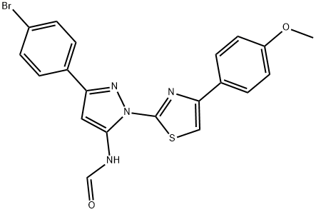 3-(4-BROMOPHENYL)-1-[4-(4-METHOXYPHENYL)-1,3-THIAZOL-2-YL]-1H-PYRAZOL-5-YLFORMAMIDE Struktur