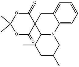 SPIRO[2,2-DIMETHYL-1,3-DIOXANE-4,6-DIONE-5,5'-(2',4'-DIMETHYL-2',3',4',4A',5',6'-HEXAHYDRO-1H-PYRIDO[1,2-A]QUINOLINE)] Struktur