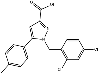 1-(2,4-DICHLOROBENZYL)-5-P-TOLYL-1H-PYRAZOLE-3-CARBOXYLIC ACID Struktur