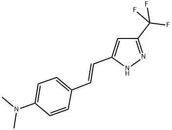 5-[2-(4-DIMETHYLAMINOPHENYL)ETHENYL]-3-(TRIFLUOROMETHYL)PYRAZOLE Struktur