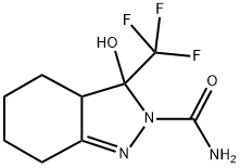 2-CARBAMOYL-3,3A,4,5,6,7-HEXAHYDRO-3-HYDROXY-3-TRIFLUOROMETHYL-2H-INDAZOLE Struktur