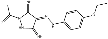 (4E)-1-ACETYL-3,5-DIIMINOPYRAZOLIDIN-4-ONE (4-ETHOXYPHENYL)HYDRAZONE Struktur