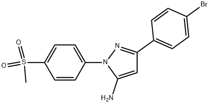 3-(4-BROMOPHENYL)-1-(4-(METHYLSULFONYL)PHENYL)-1H-PYRAZOL-5-AMINE Struktur