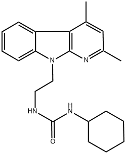 N-CYCLOHEXYL-N'-[2-(2,4-DIMETHYL-9H-PYRIDO[2,3-B]INDOL-9-YL)ETHYL]UREA Struktur