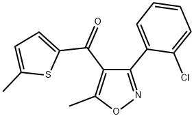 4-[2-(5-METHYLTHIENOYL)]-3-(2-CHLOROPHENYL)-5-METHYLISOXAZOLE Struktur