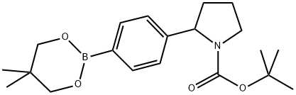 TERT-BUTYL 2-[4-(5,5-DIMETHYL-1,3,2-DIOXABORINAN-2-YL)PHENYL]PYRROLIDINE-1-CARBOXYLATE Struktur