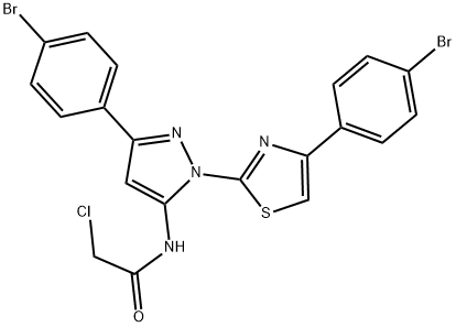 N-{3-(4-BROMOPHENYL)-1-[4-(4-BROMOPHENYL)-1,3-THIAZOL-2-YL]-1H-PYRAZOL-5-YL}-2-CHLOROACETAMIDE Struktur