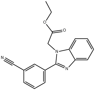 [2-(3-CYANO-PHENYL)-BENZOIMIDAZOL-1-YL]-ACETIC ACID ETHYL ESTER Struktur