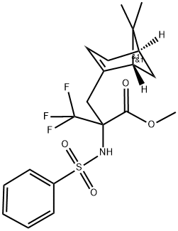 METHYL 2-[(6,6-DIMETHYLBICYCLO-[3.1.1]-HEPT-2-ENE-2-YL)METHYL]-3,3,3-TRIFLUORO-2-[(PHENYLSULFONYL)AMINO]PROPANOATE Struktur