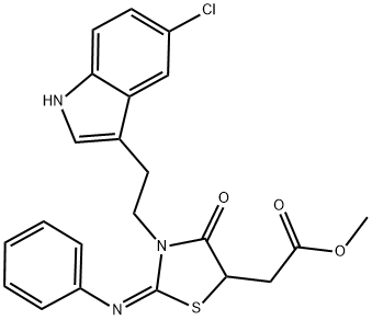 METHYL [(2E)-3-[2-(5-CHLORO-1H-INDOL-3-YL)ETHYL]-4-OXO-2-(PHENYLIMINO)-1,3-THIAZOLIDIN-5-YL]ACETATE Struktur