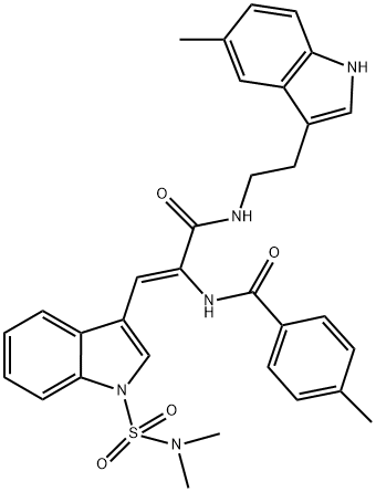 (Z)-N-(1-(1-(N,N-DIMETHYLSULFAMOYL)-1H-INDOL-3-YL)-3-(2-(5-METHYL-1H-INDOL-3-YL)ETHYLAMINO)-3-OXOPROP-1-EN-2-YL)-4-METHYLBENZAMIDE