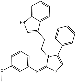 N-[3-[2-(1H-INDOL-3-YL)ETHYL]-4-PHENYL-1,3-THIAZOL-2(3H)-YLIDENE]-3-METHOXYANILINE Struktur