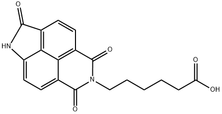 6-(2,5,7-TRIOXO-1,2,5,7-TETRAHYDRO-6H-INDOLO[5,4,3-DEF]ISOQUINOLIN-6-YL)HEXANOIC ACID Struktur