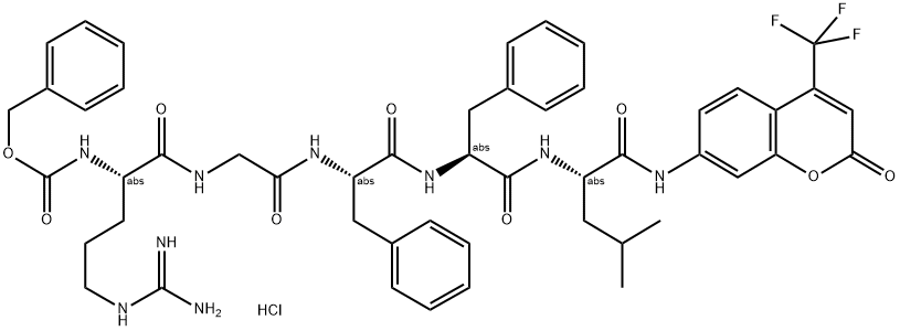 Z-ARG-GLY-PHE-PHE-LEU-AFC HCL Struktur