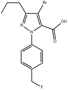 4-BROMO-1-[(4-FLUOROMETHYL)PHENYL]-3-PROPYL-1H-PYRAZOLE-5-CARBOXYLIC ACID Struktur