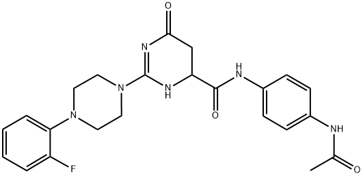 N-(4-ACETAMIDOPHENYL)-2-(4-(2-FLUOROPHENYL)PIPERAZIN-1-YL)-6-OXO-3,4,5,6-TETRAHYDROPYRIMIDINE-4-CARBOXAMIDE Struktur