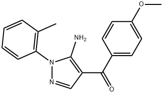 (5-AMINO-1-O-TOLYL-1H-PYRAZOL-4-YL)(4-METHOXYPHENYL)METHANONE Struktur