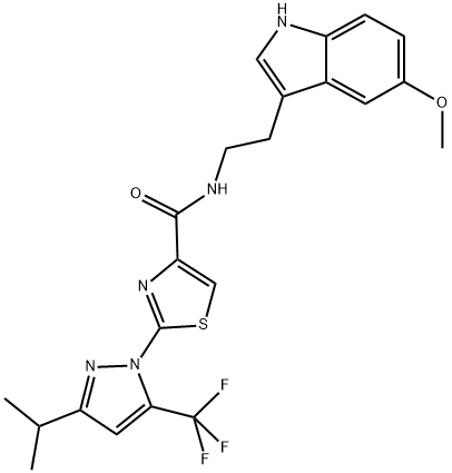 2-[3-ISOPROPYL-5-(TRIFLUOROMETHYL)-1H-PYRAZOL-1-YL]-N-[2-(5-METHOXY-1H-INDOL-3-YL)ETHYL]-1,3-THIAZOLE-4-CARBOXAMIDE