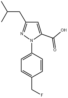 1-[(4-FLUOROMETHYL)PHENYL]-3-(2-METHYLPROPYL)-1H-PYRAZOLE-5-CARBOXYLIC ACID Struktur