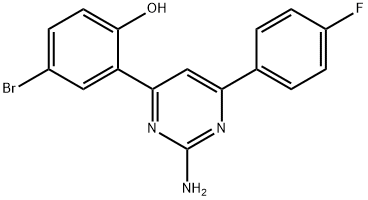 2-(2-AMINO-6-(4-FLUOROPHENYL)PYRIMIDIN-4-YL)-4-BROMOPHENOL Struktur