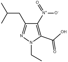 1-ETHYL-4-NITRO-3-(2-METHYLPROPYL)-1H-PYRAZOLE-5-CARBOXYLIC ACID Struktur