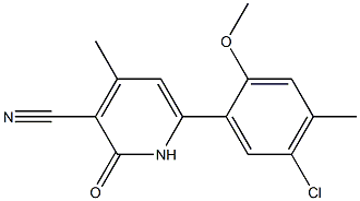 6-(5-CHLORO-2-METHOXY-4-METHYLPHENYL)-1,2-DIHYDRO-4-METHYL-2-OXOPYRIDINE-3-CARBONITRILE Struktur