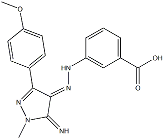 3-{(2E)-2-[5-IMINO-3-(4-METHOXYPHENYL)-1-METHYL-1,5-DIHYDRO-4H-PYRAZOL-4-YLIDENE]HYDRAZINO}BENZOIC ACID Struktur