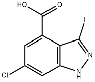 6-CHLORO-3-IODO-4-(1H)INDAZOLE CARBOXYLIC ACID Struktur