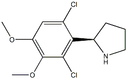 2-((2R)PYRROLIDIN-2-YL)-1,3-DICHLORO-4,5-DIMETHOXYBENZENE Struktur