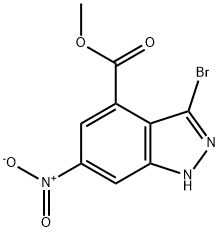 3-BROMO-6-NITRO-4-(1H)INDAZOLE CARBOXYLIC ACID METHYL ESTER Struktur