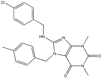 8-[(4-CHLOROBENZYL)AMINO]-1,3-DIMETHYL-7-(4-METHYLBENZYL)-3,7-DIHYDRO-1H-PURINE-2,6-DIONE Struktur