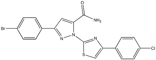 3-(4-BROMOPHENYL)-1-[4-(4-CHLOROPHENYL)-1,3-THIAZOL-2-YL]-1H-PYRAZOL-5-YLFORMAMIDE Struktur