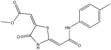 METHYL (2E)-((2Z)-2-{2-[(4-METHYLPHENYL)AMINO]-2-OXOETHYLIDENE}-4-OXO-1,3-THIAZOLIDIN-5-YLIDENE)ACETATE Struktur