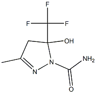 1-CARBAMOYL-4,5-DIHYDRO-5-HYDROXY-3-METHYL-5-(TRIFLUOROMETHYL)PYRAZOLE Struktur