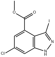 6-CHLORO-3-IODO-4-INDAZOLECARBOXYLIC ACID METHYL ESTER Struktur